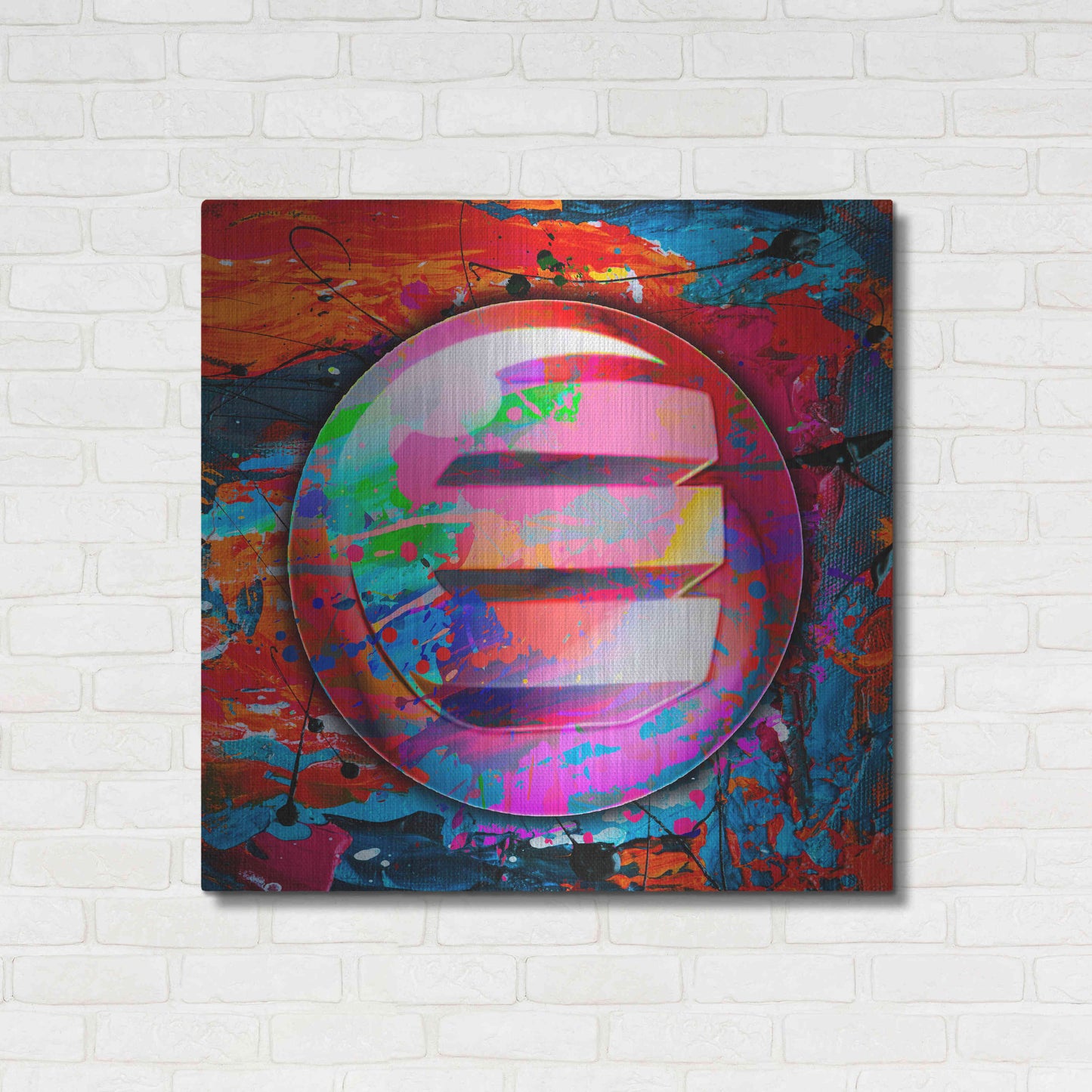 Luxe Metal Art 'Enj Enjin Crypto In Color' by Luxe Metal Art Portfolio, Metal Wall Art,36x36