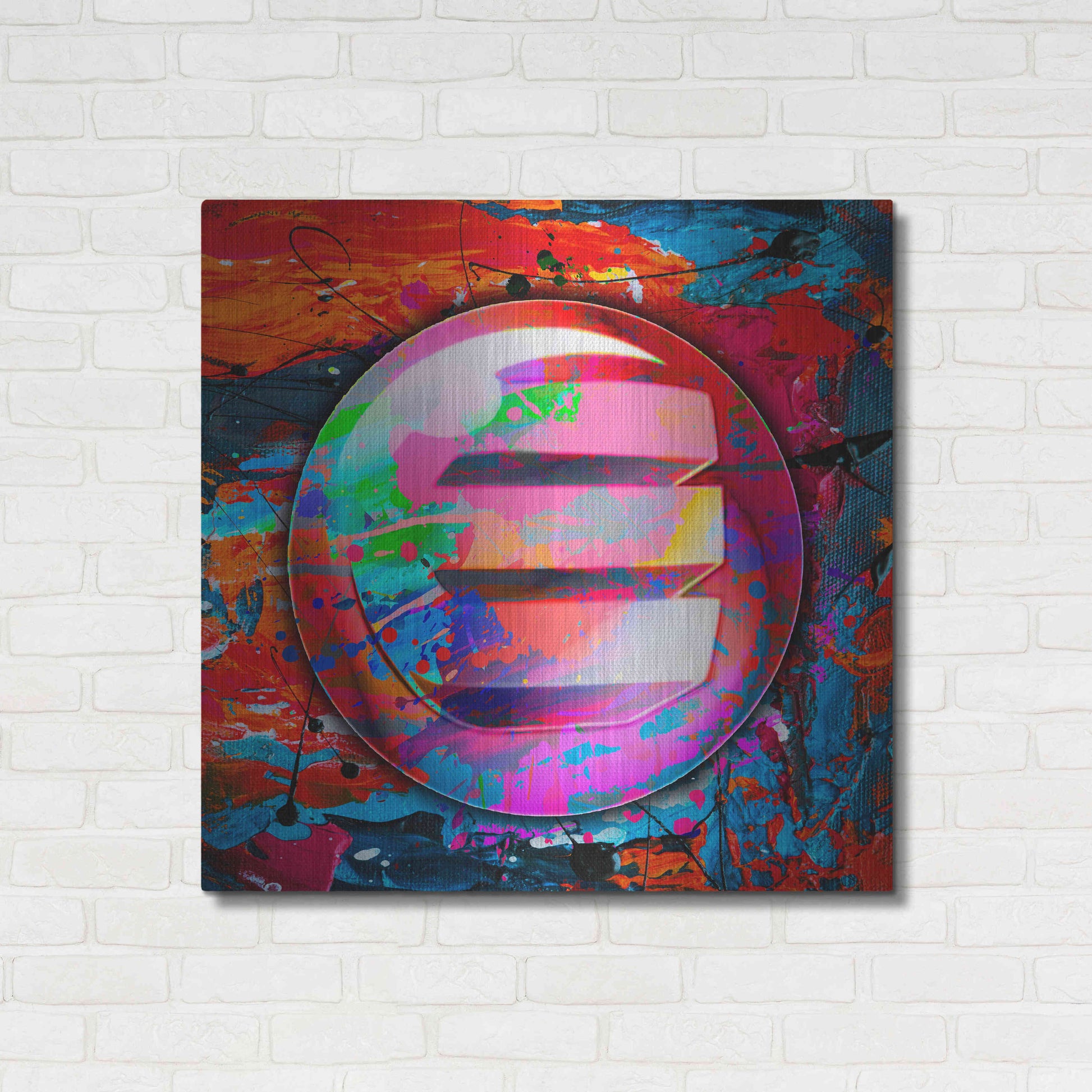 Luxe Metal Art 'Enj Enjin Crypto In Color' by Luxe Metal Art Portfolio, Metal Wall Art,36x36