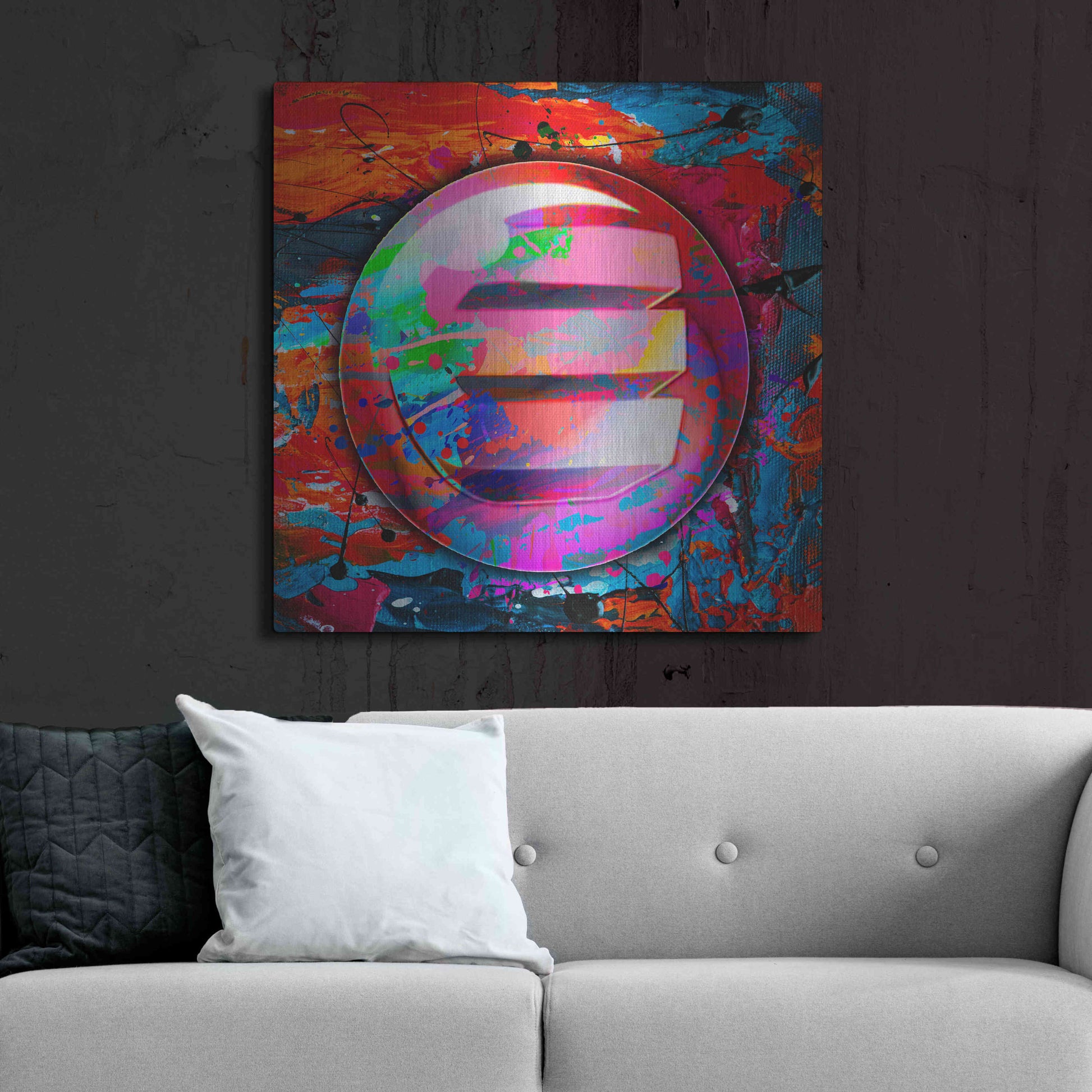 Luxe Metal Art 'Enj Enjin Crypto In Color' by Luxe Metal Art Portfolio, Metal Wall Art,36x36