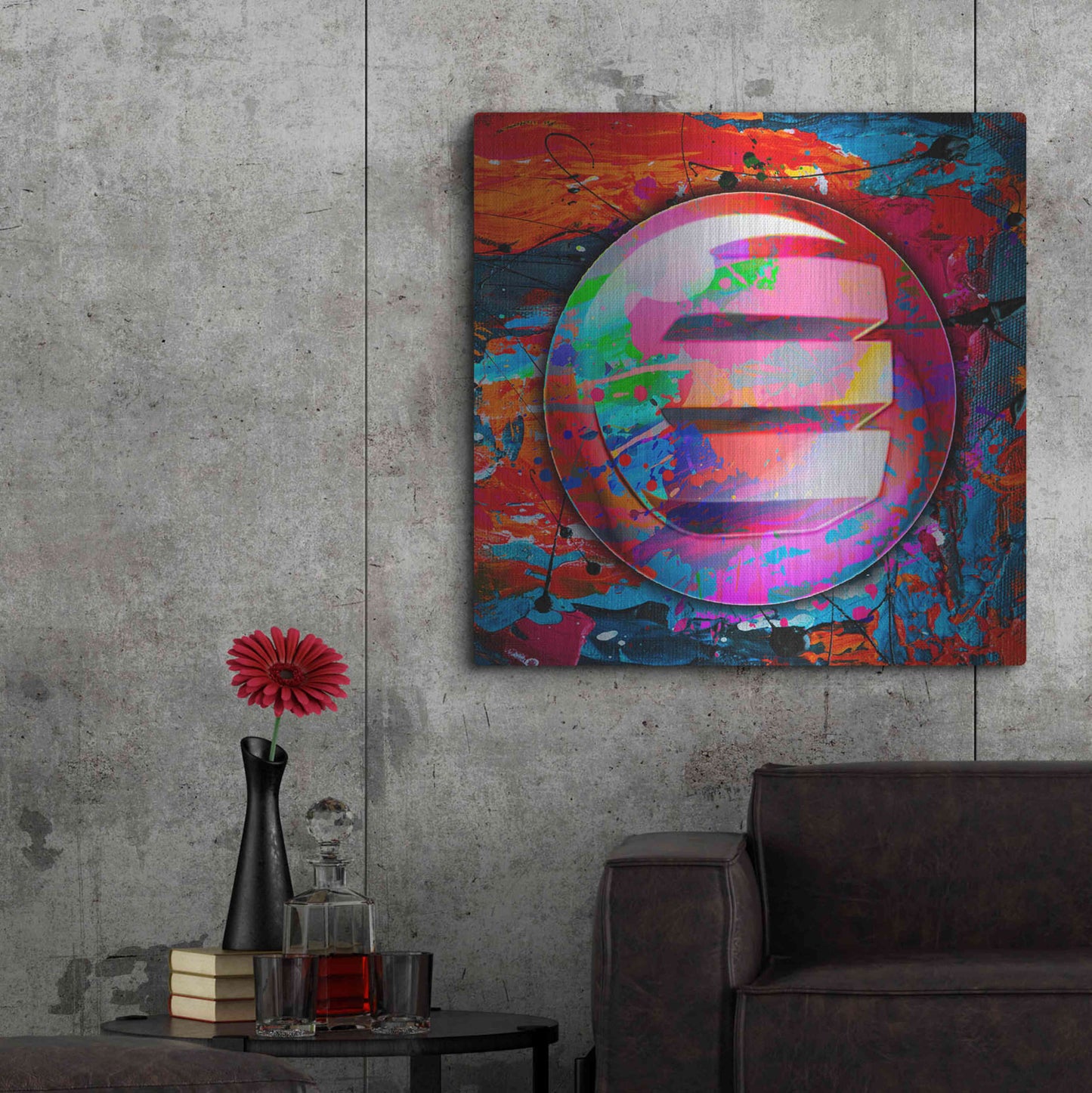 Luxe Metal Art 'Enj Enjin Crypto In Color' by Luxe Metal Art Portfolio, Metal Wall Art,36x36