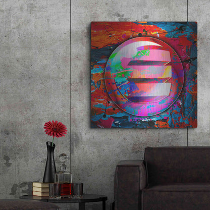 Luxe Metal Art 'Enj Enjin Crypto In Color' by Luxe Metal Art Portfolio, Metal Wall Art,36x36