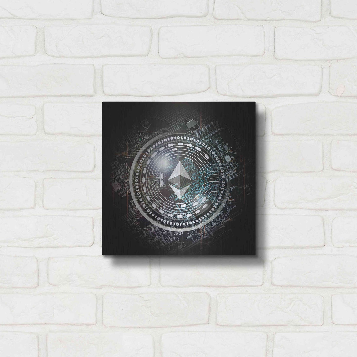 Luxe Metal Art 'Eth Ethereum Crypto Coin' by Luxe Metal Art Portfolio, Metal Wall Art,12x12