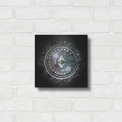 Luxe Metal Art 'Eth Ethereum Crypto Coin' by Luxe Metal Art Portfolio, Metal Wall Art,12x12