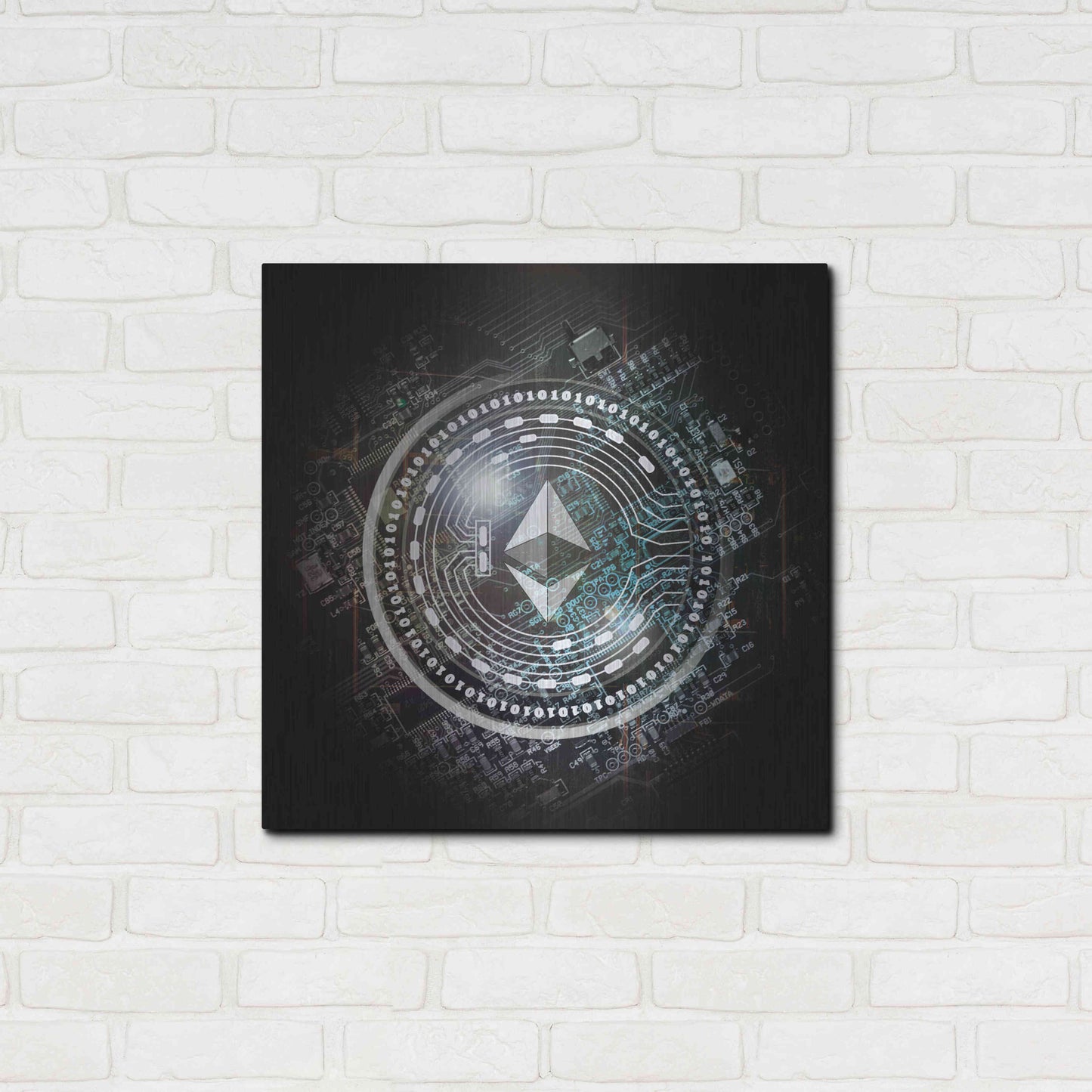 Luxe Metal Art 'Eth Ethereum Crypto Coin' by Luxe Metal Art Portfolio, Metal Wall Art,24x24