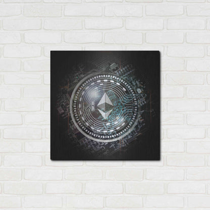 Luxe Metal Art 'Eth Ethereum Crypto Coin' by Luxe Metal Art Portfolio, Metal Wall Art,24x24