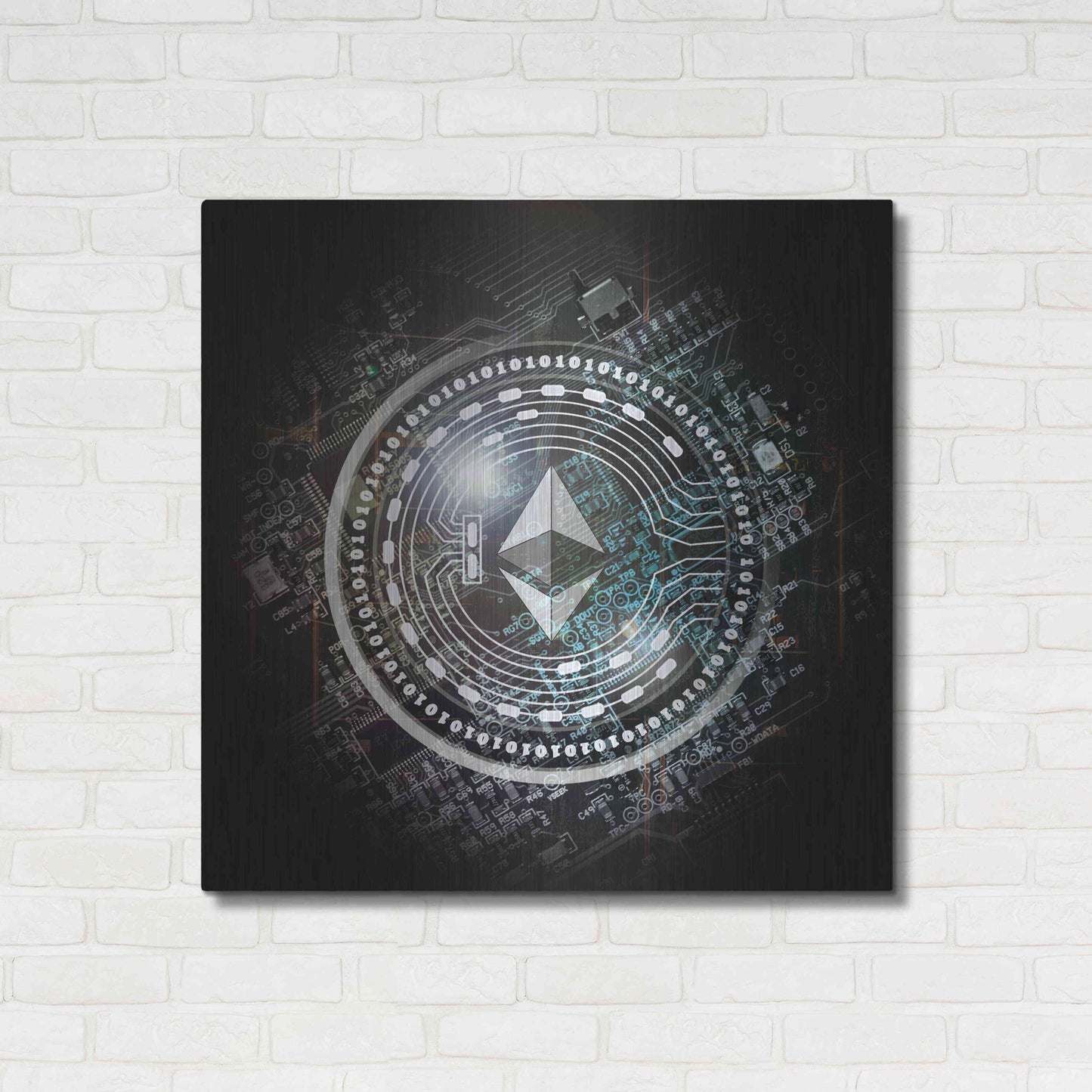 Luxe Metal Art 'Eth Ethereum Crypto Coin' by Luxe Metal Art Portfolio, Metal Wall Art,36x36