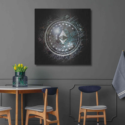 Luxe Metal Art 'Eth Ethereum Crypto Coin' by Luxe Metal Art Portfolio, Metal Wall Art,36x36