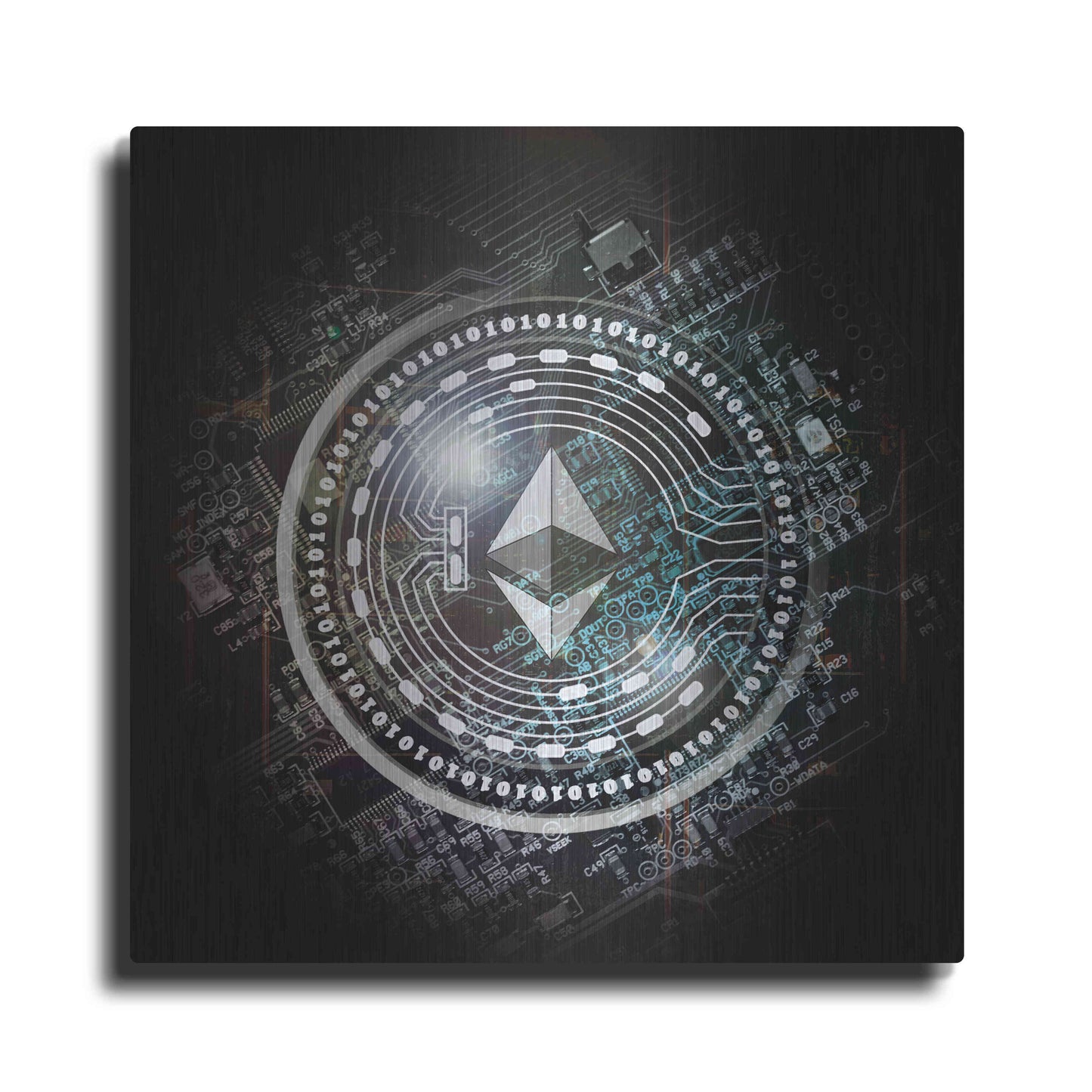Luxe Metal Art 'Eth Ethereum Crypto Coin' by Luxe Metal Art Portfolio, Metal Wall Art