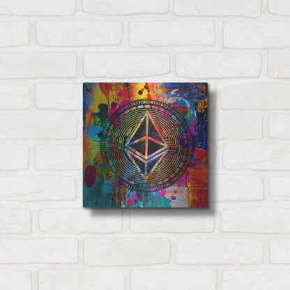 Luxe Metal Art 'Eth Ethereum Crypto In Color' by Luxe Metal Art Portfolio, Metal Wall Art,12x12