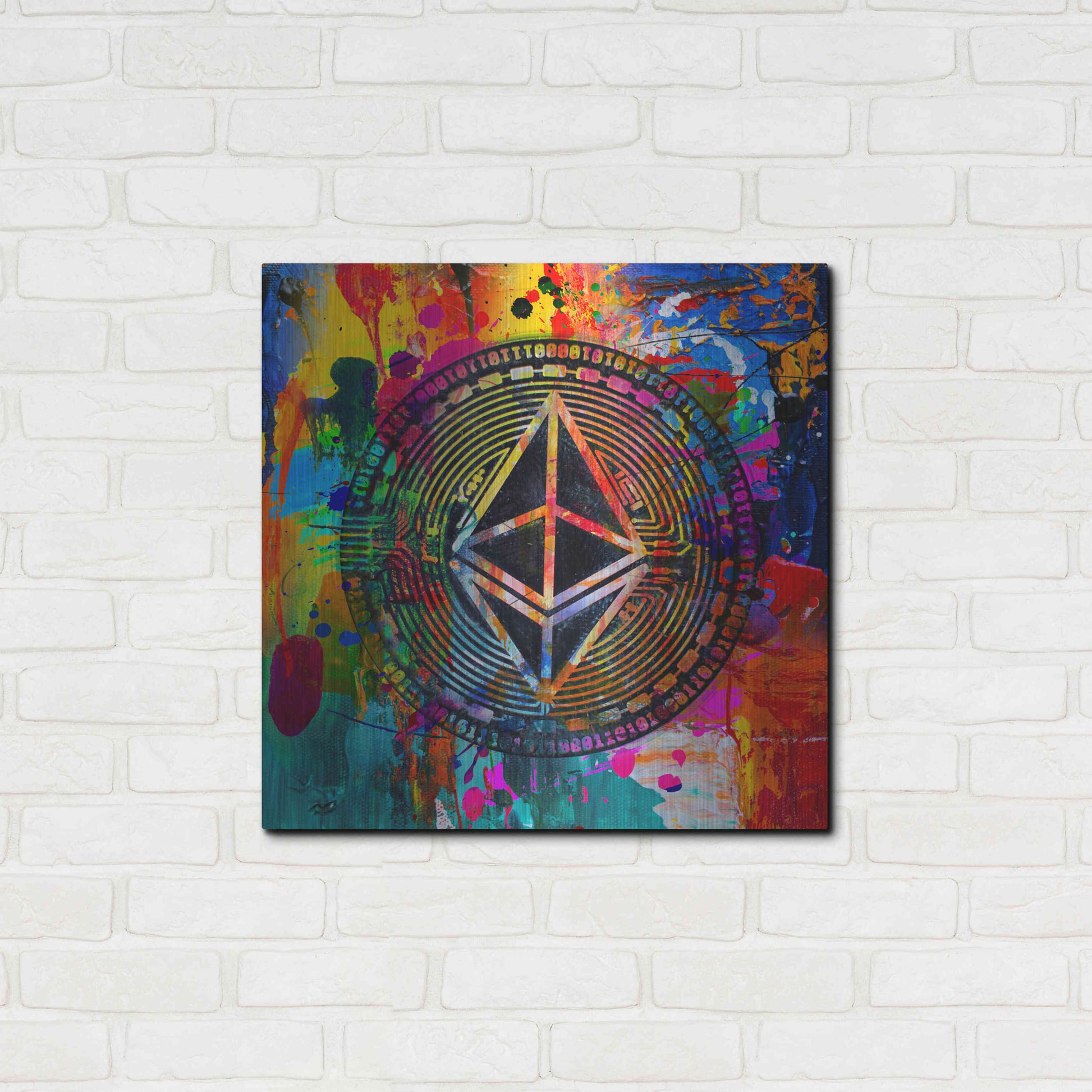 Luxe Metal Art 'Eth Ethereum Crypto In Color' by Luxe Metal Art Portfolio, Metal Wall Art,24x24