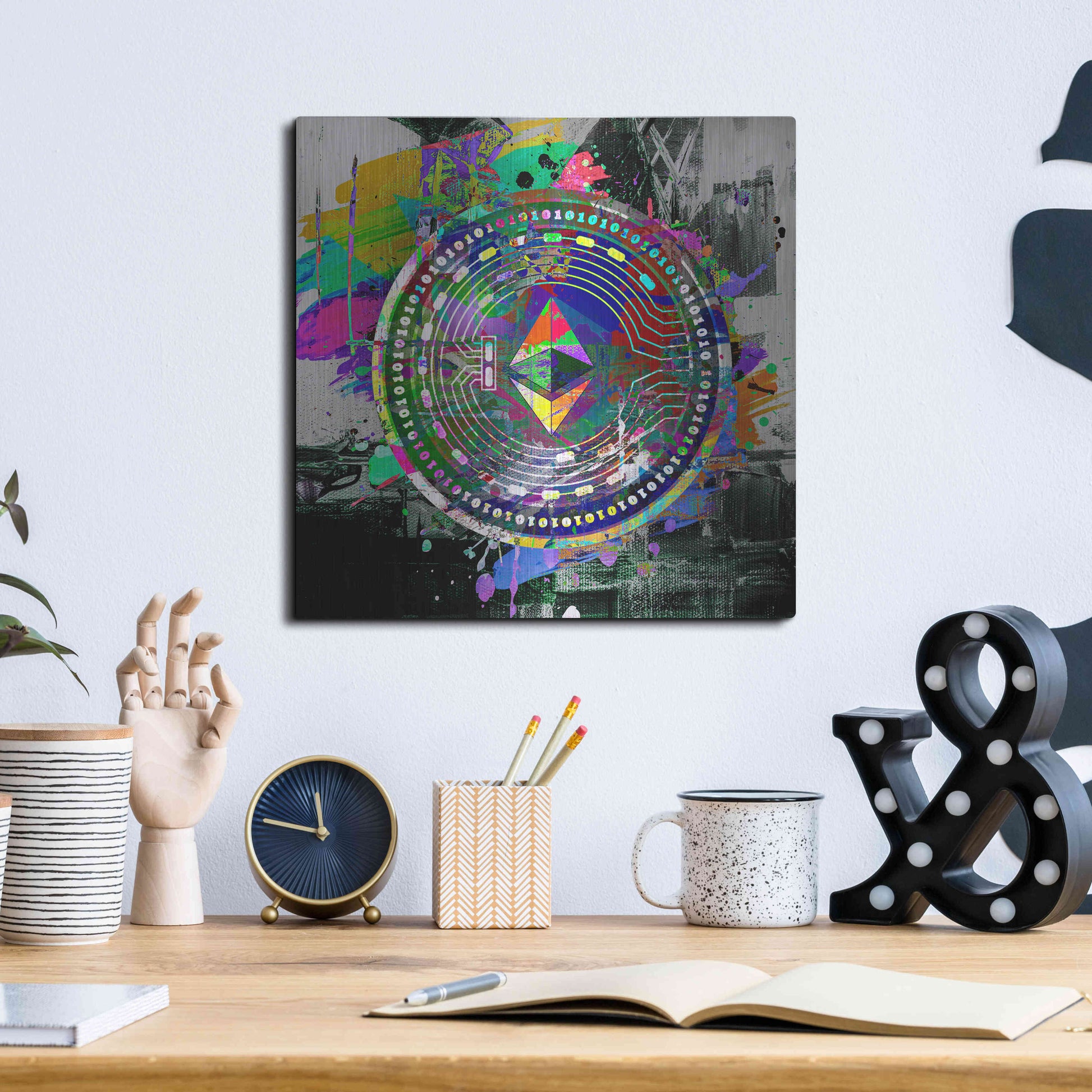 Luxe Metal Art 'Ethereum The Predator' by Luxe Metal Art Portfolio, Metal Wall Art,12x12