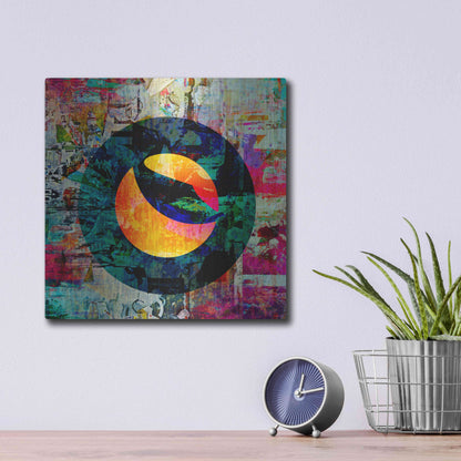 Luxe Metal Art 'Luna Terra Crypto In Color' by Luxe Metal Art Portfolio, Metal Wall Art,12x12