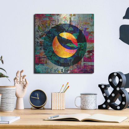 Luxe Metal Art 'Luna Terra Crypto In Color' by Luxe Metal Art Portfolio, Metal Wall Art,12x12