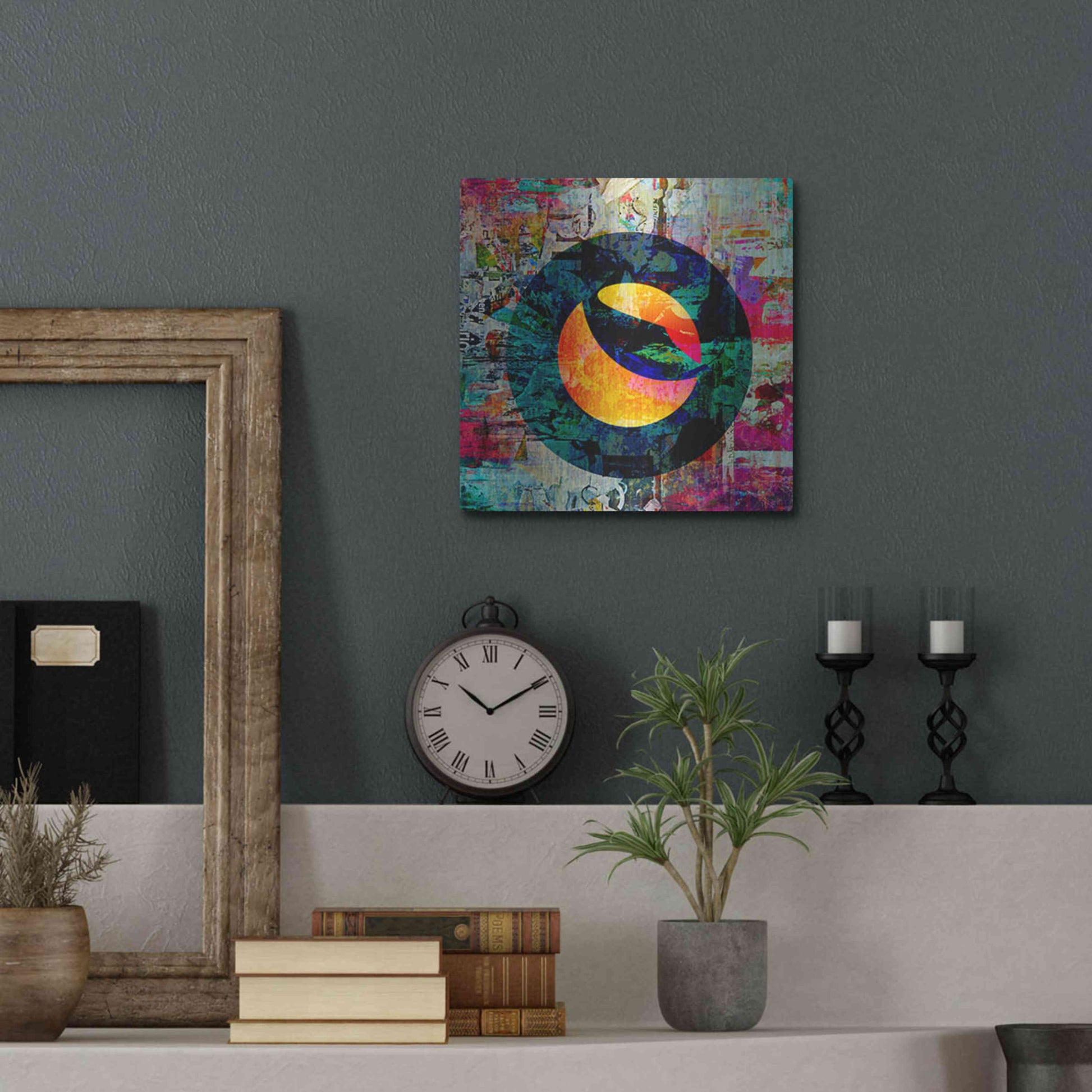 Luxe Metal Art 'Luna Terra Crypto In Color' by Luxe Metal Art Portfolio, Metal Wall Art,12x12