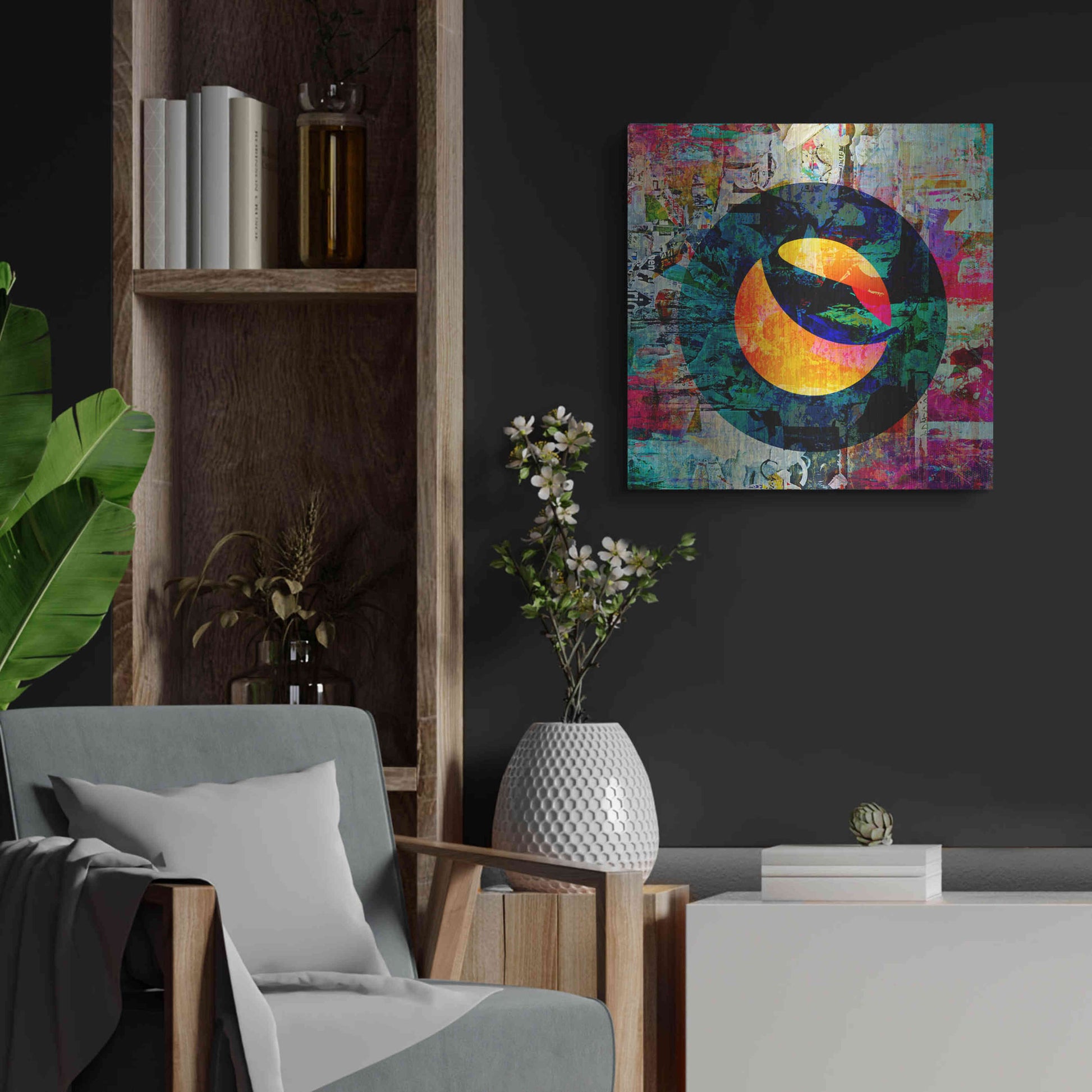 Luxe Metal Art 'Luna Terra Crypto In Color' by Luxe Metal Art Portfolio, Metal Wall Art,24x24