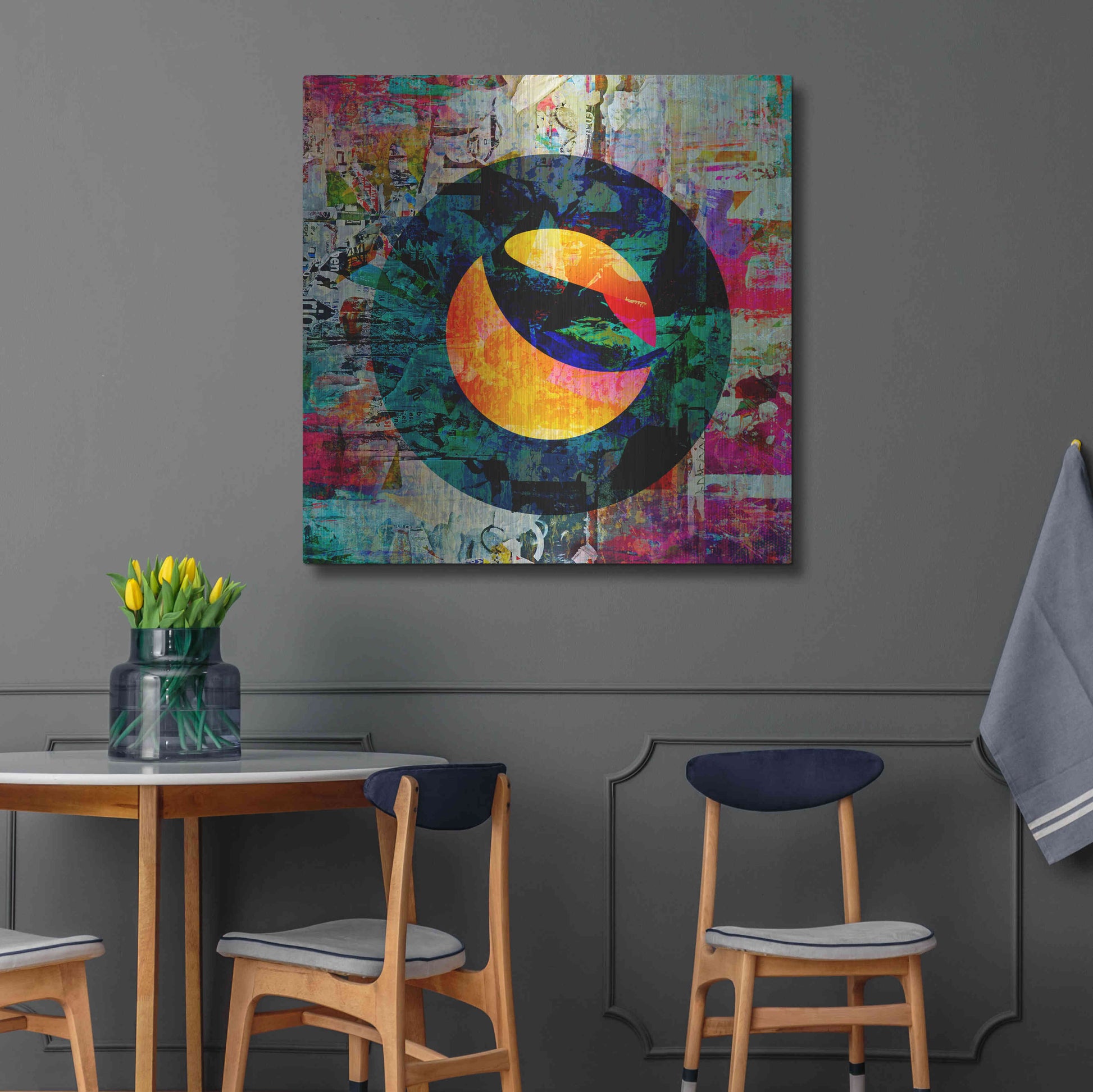 Luxe Metal Art 'Luna Terra Crypto In Color' by Luxe Metal Art Portfolio, Metal Wall Art,36x36