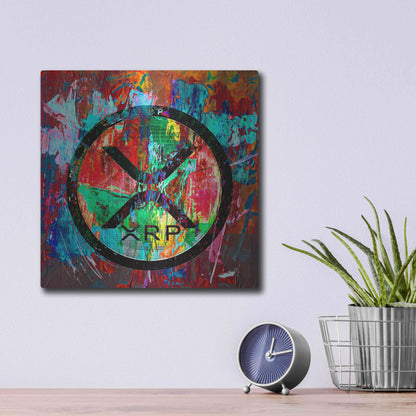 Luxe Metal Art 'Xrp Crypto In Color' by Luxe Metal Art Portfolio, Metal Wall Art,12x12