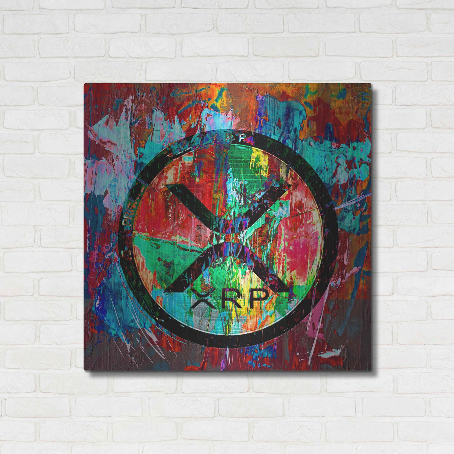 Luxe Metal Art 'Xrp Crypto In Color' by Luxe Metal Art Portfolio, Metal Wall Art,36x36