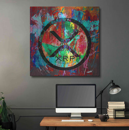 Luxe Metal Art 'Xrp Crypto In Color' by Luxe Metal Art Portfolio, Metal Wall Art,36x36