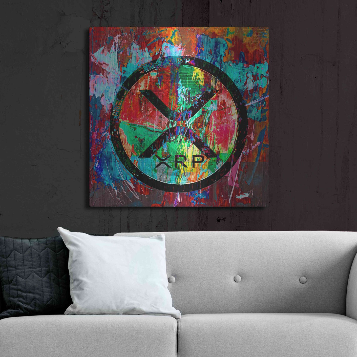 Luxe Metal Art 'Xrp Crypto In Color' by Luxe Metal Art Portfolio, Metal Wall Art,36x36
