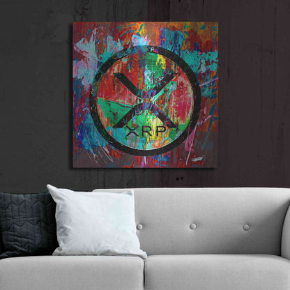 Luxe Metal Art 'Xrp Crypto In Color' by Luxe Metal Art Portfolio, Metal Wall Art,36x36