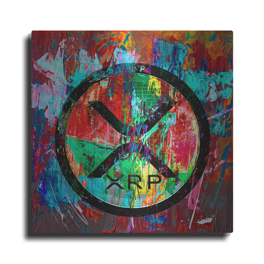 Luxe Metal Art 'Xrp Crypto In Color' by Luxe Metal Art Portfolio, Metal Wall Art