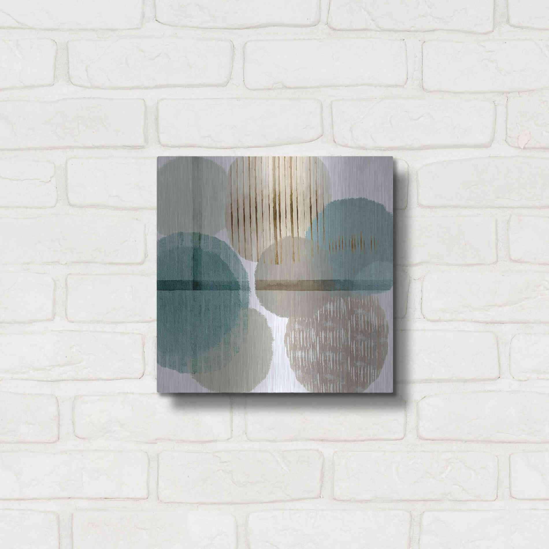 Luxe Metal Art 'Teal Harmony I' by Flora Kouta Metal Wall Art,12x12