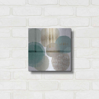 Luxe Metal Art 'Teal Harmony I' by Flora Kouta Metal Wall Art,12x12