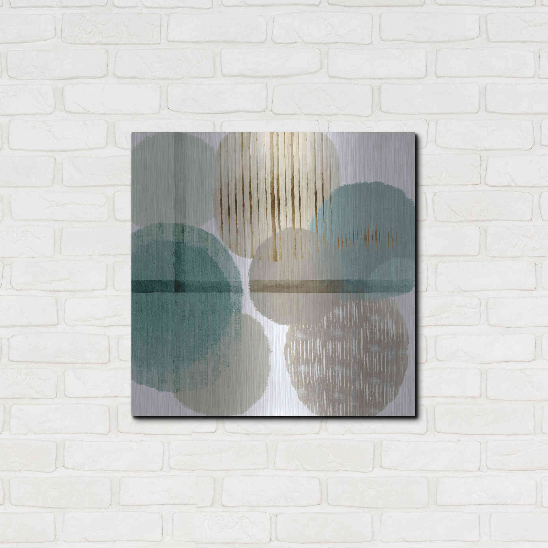 Luxe Metal Art 'Teal Harmony I' by Flora Kouta Metal Wall Art,24x24