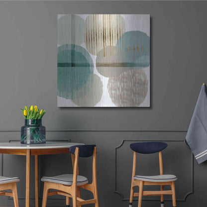 Luxe Metal Art 'Teal Harmony I' by Flora Kouta Metal Wall Art,36x36