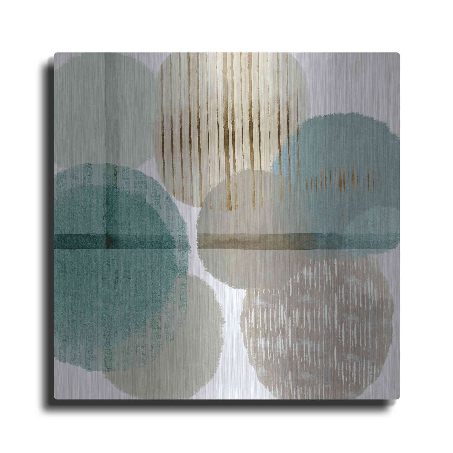 Luxe Metal Art 'Teal Harmony I' by Flora Kouta Metal Wall Art
