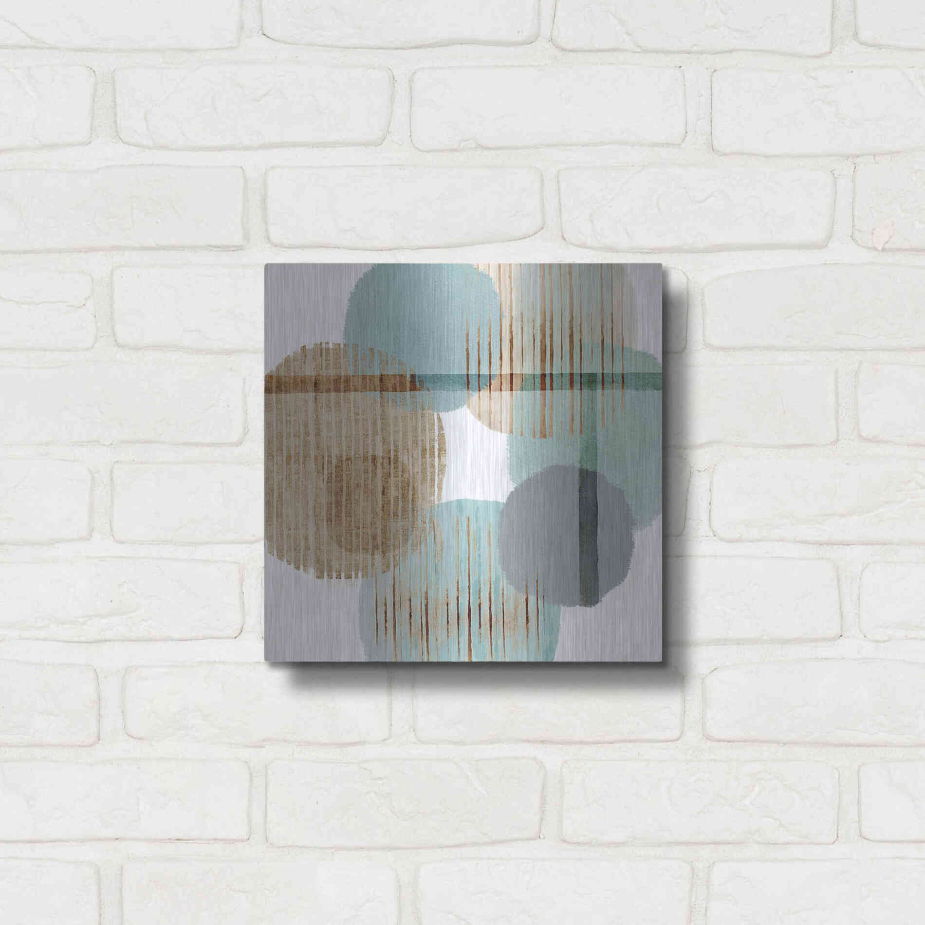 Luxe Metal Art 'Teal Harmony II' by Flora Kouta Metal Wall Art,12x12