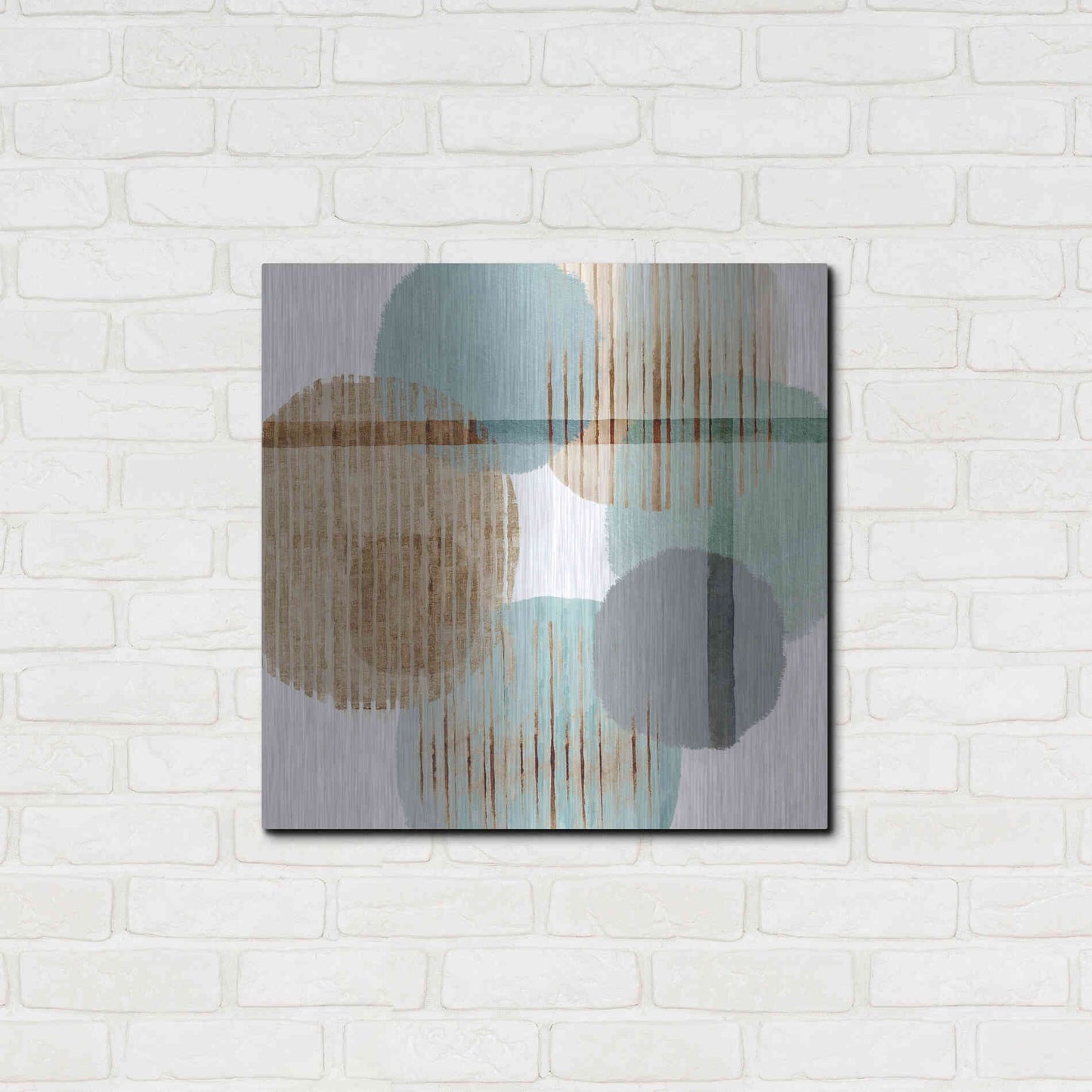 Luxe Metal Art 'Teal Harmony II' by Flora Kouta Metal Wall Art,24x24