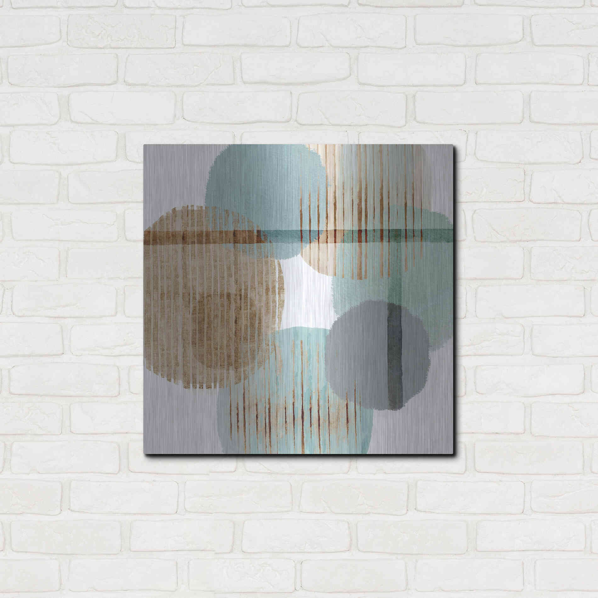 Luxe Metal Art 'Teal Harmony II' by Flora Kouta Metal Wall Art,24x24