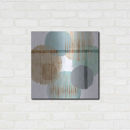 Luxe Metal Art 'Teal Harmony II' by Flora Kouta Metal Wall Art,24x24