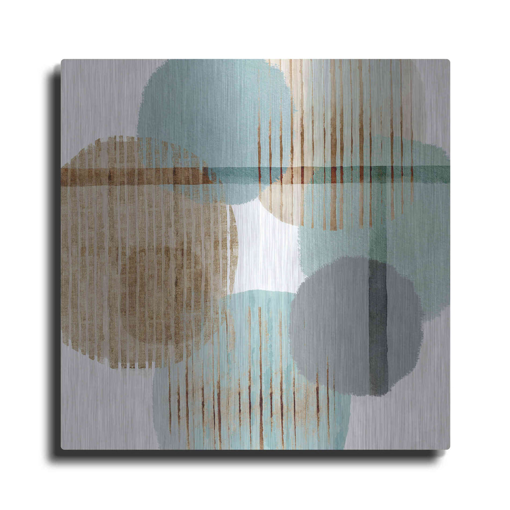 Luxe Metal Art 'Teal Harmony II' by Flora Kouta Metal Wall Art