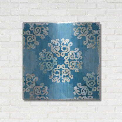 Luxe Metal Art 'Royal Blue Tile I' by Flora Kouta Metal Wall Art,36x36