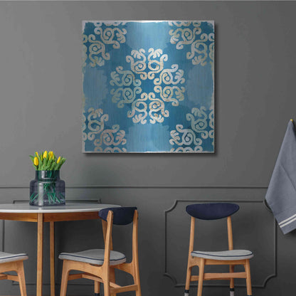 Luxe Metal Art 'Royal Blue Tile I' by Flora Kouta Metal Wall Art,36x36