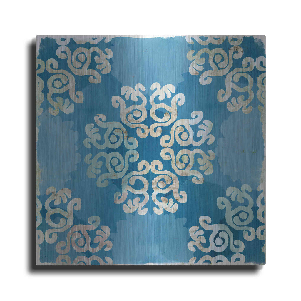 Luxe Metal Art 'Royal Blue Tile I' by Flora Kouta Metal Wall Art