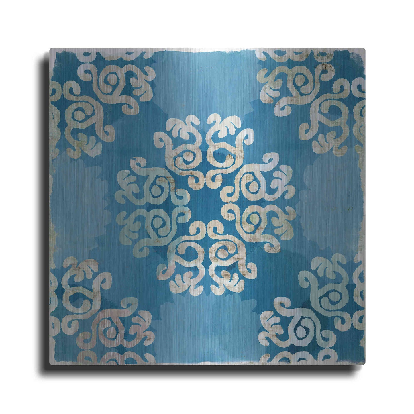 Luxe Metal Art 'Royal Blue Tile I' by Flora Kouta Metal Wall Art