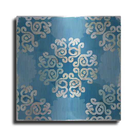 Luxe Metal Art 'Royal Blue Tile I' by Flora Kouta Metal Wall Art