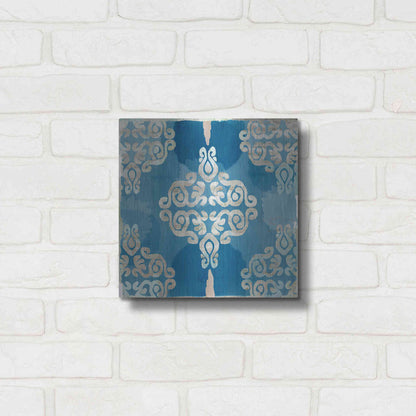 Luxe Metal Art 'Royal Blue Tile II' by Flora Kouta Metal Wall Art,12x12