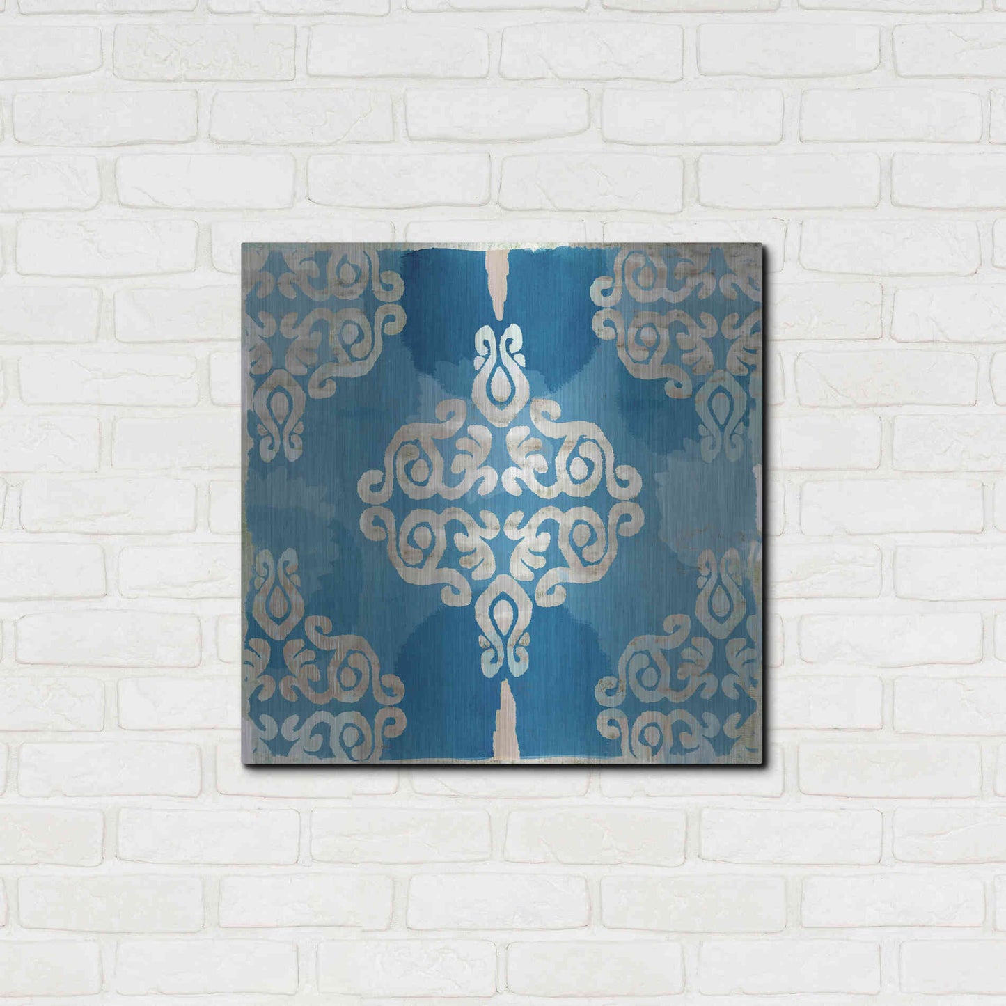 Luxe Metal Art 'Royal Blue Tile II' by Flora Kouta Metal Wall Art,24x24