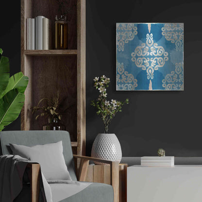 Luxe Metal Art 'Royal Blue Tile II' by Flora Kouta Metal Wall Art,24x24