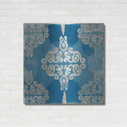 Luxe Metal Art 'Royal Blue Tile II' by Flora Kouta Metal Wall Art,36x36
