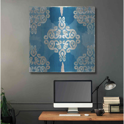 Luxe Metal Art 'Royal Blue Tile II' by Flora Kouta Metal Wall Art,36x36