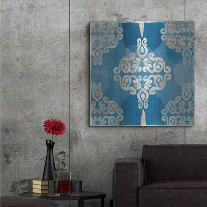 Luxe Metal Art 'Royal Blue Tile II' by Flora Kouta Metal Wall Art,36x36