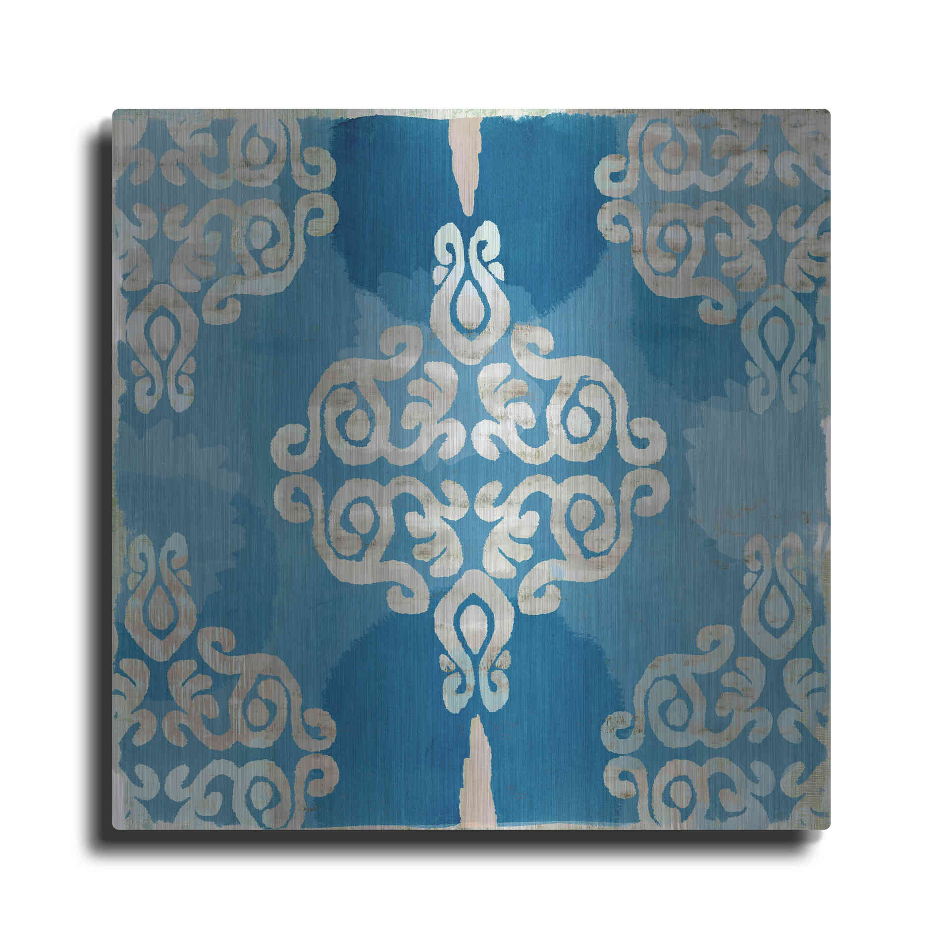 Luxe Metal Art 'Royal Blue Tile II' by Flora Kouta Metal Wall Art