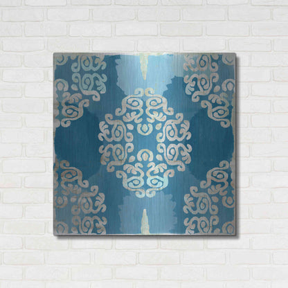 Luxe Metal Art 'Royal Blue Tile III' by Flora Kouta Metal Wall Art,36x36