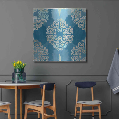 Luxe Metal Art 'Royal Blue Tile III' by Flora Kouta Metal Wall Art,36x36